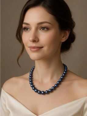 Blue Freshwater Cultured Pearl Necklace & Bracelet Set Anniversary